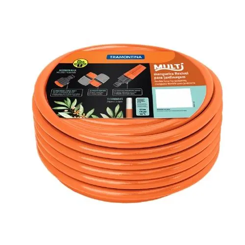 Mangueira Jardim Multi Tramontina 25m 79212/251 com Esguicho Laranja SE