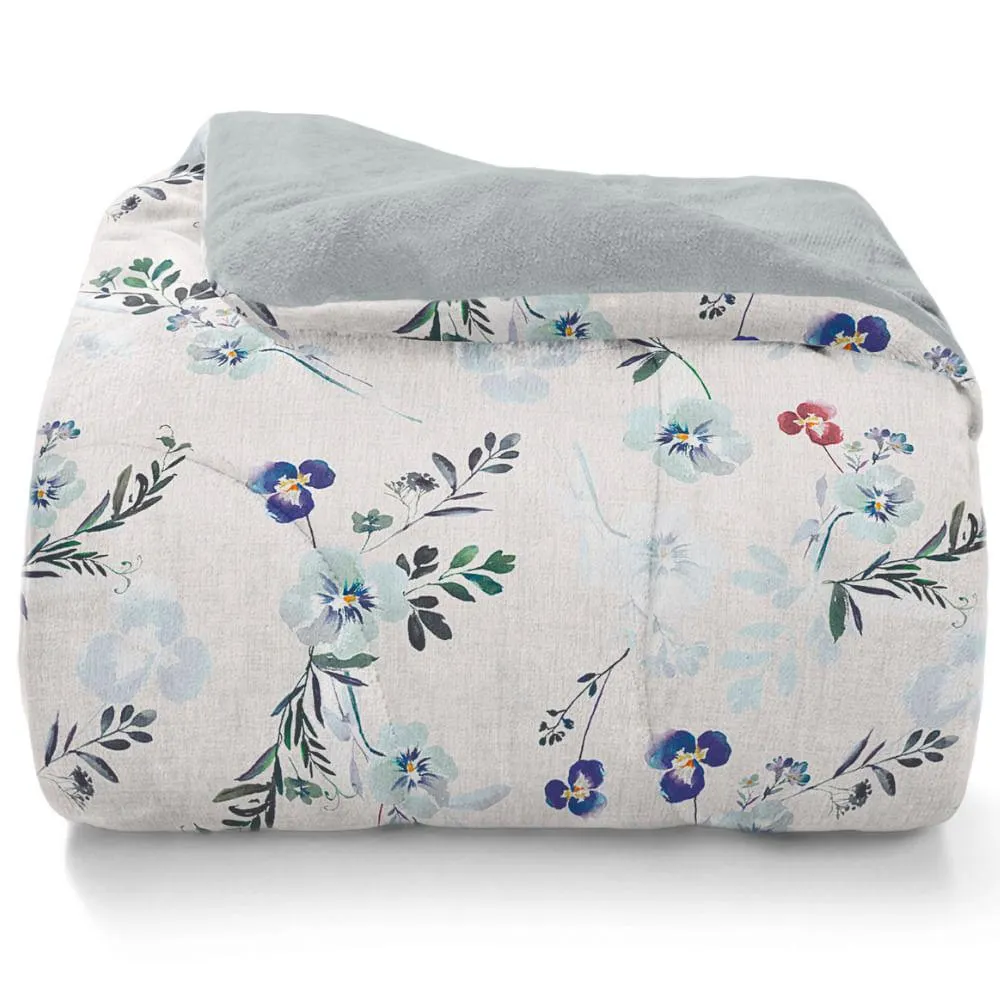 Edredom Queen Duo Elle 100% Poliéster Floral Branco 235x260cm ED09208354 - Hedrons