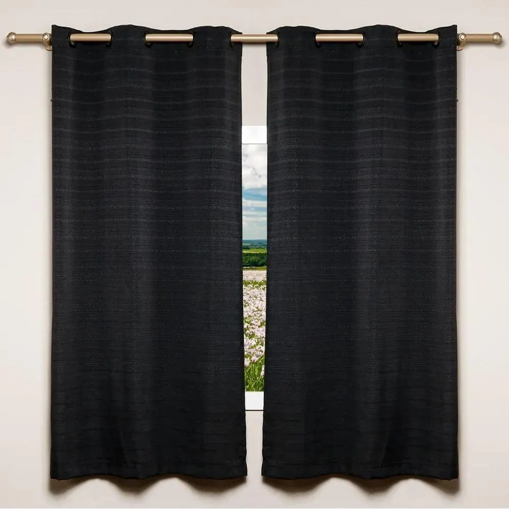 Cortina Para Sala Ou Quarto Rústica Veneza 2,40X1,70 M Havan Casa - Preto