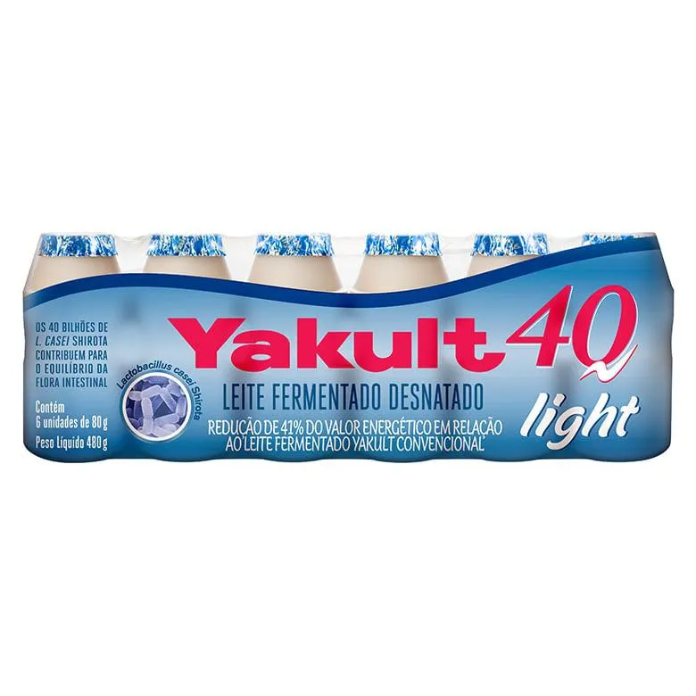 Leite Fermentado Yakult 40 com 6 Light Bandeja 480g
