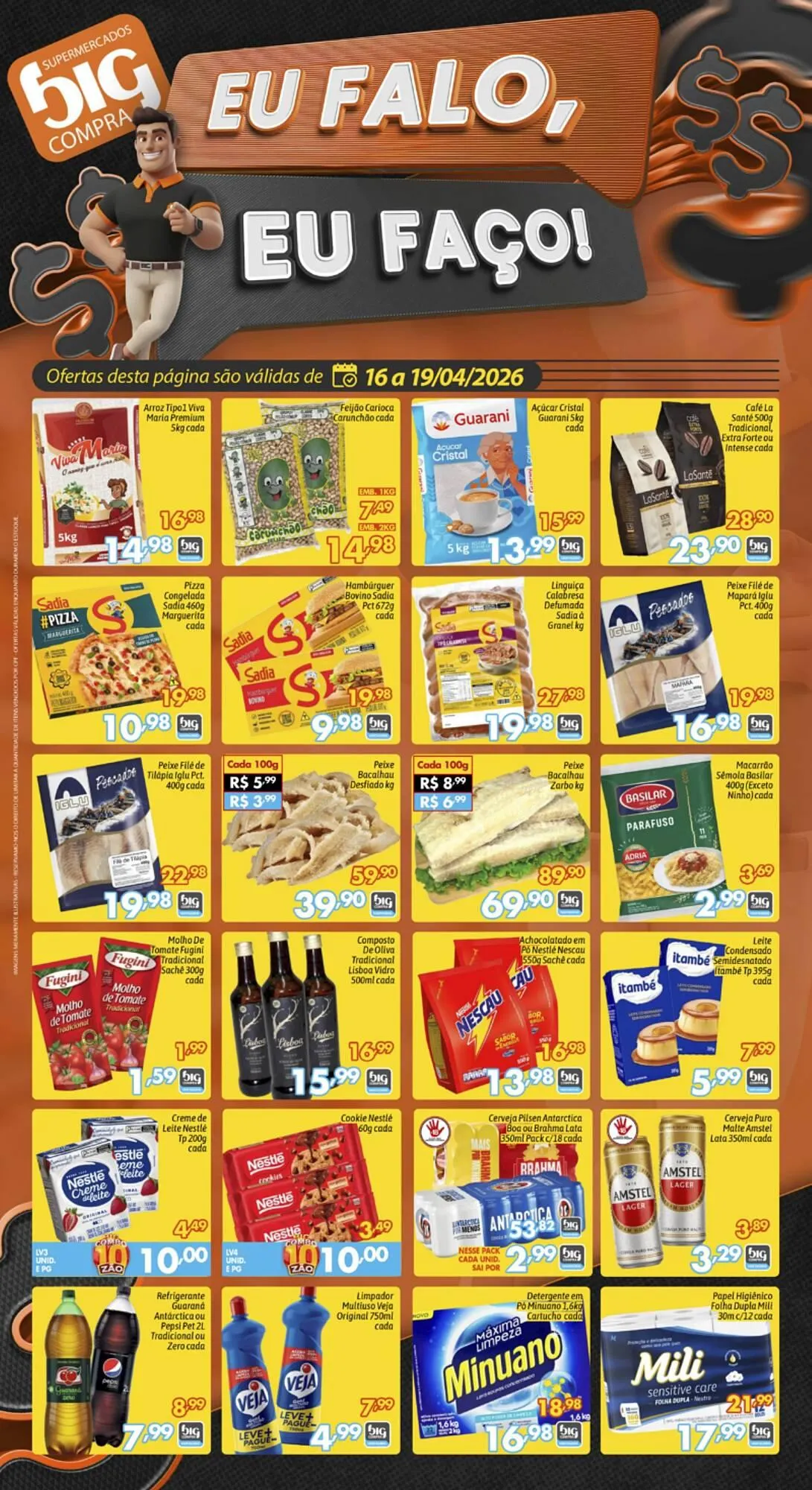 Encarte de Catálogo Supermercados Big Compra 16 de abril até 19 de abril 2026 - Pagina 1