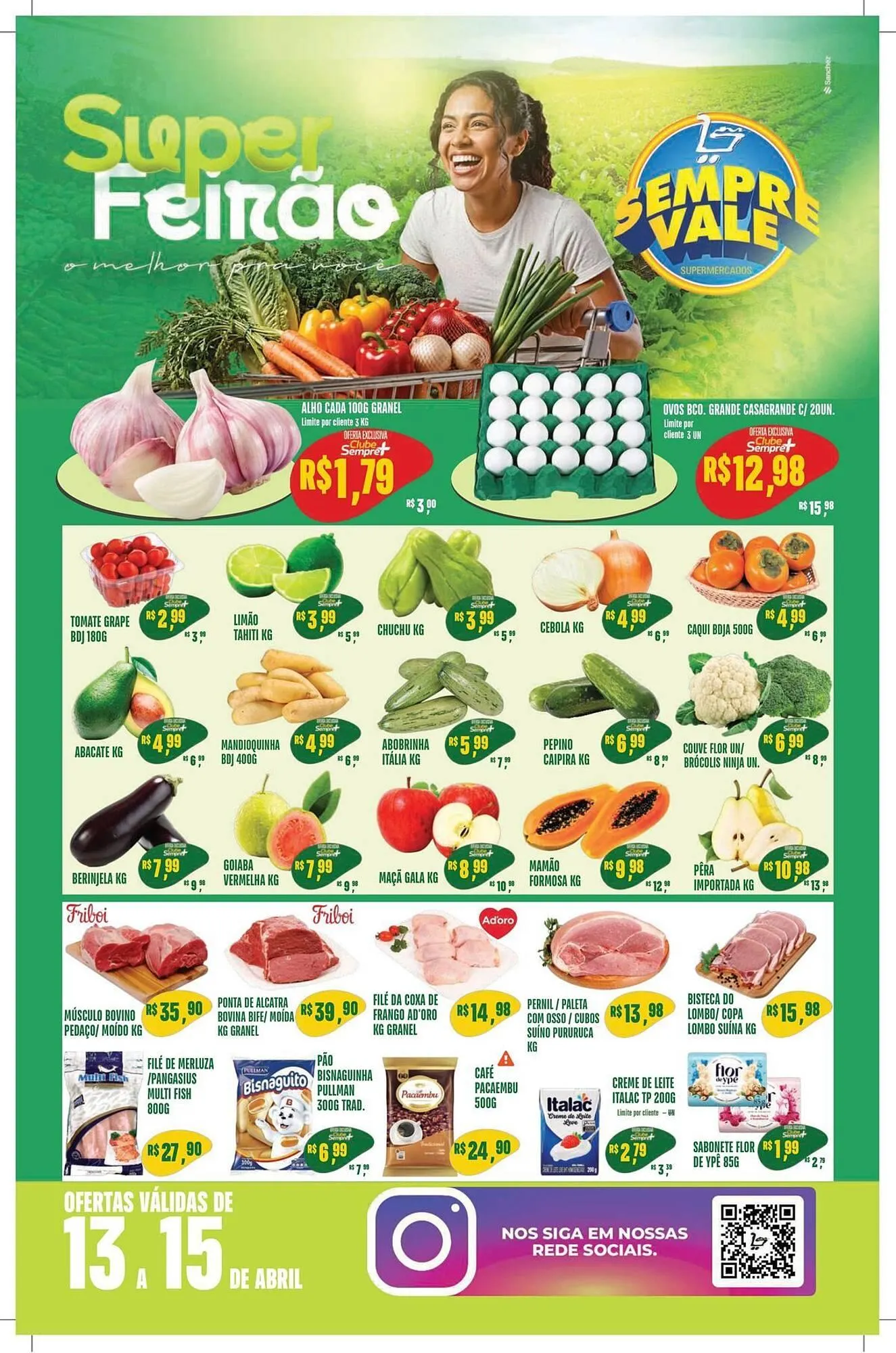 Encarte de Catálogo Sempre Vale Supermercados 13 de abril até 15 de abril 2026 - Pagina 1