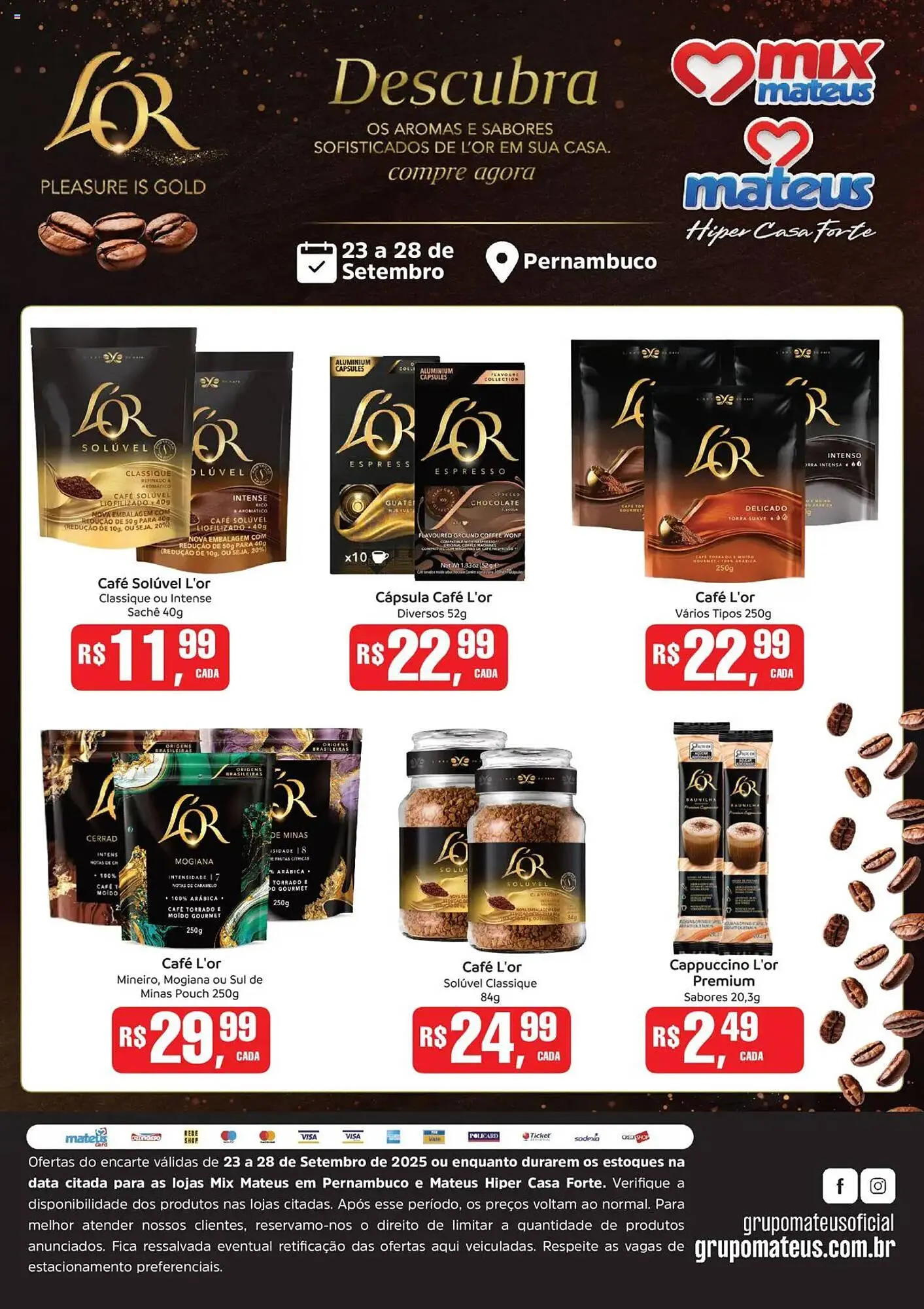 Encarte de Catálogo Supermercados Mateus 23 de setembro até 28 de setembro 2025 - Pagina 1