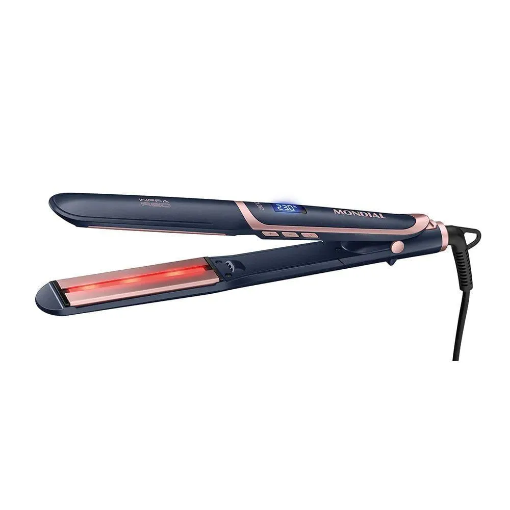 Prancha Alisadora Mondial P01IR Infra Red Azul/Golden Rosé Bivolt