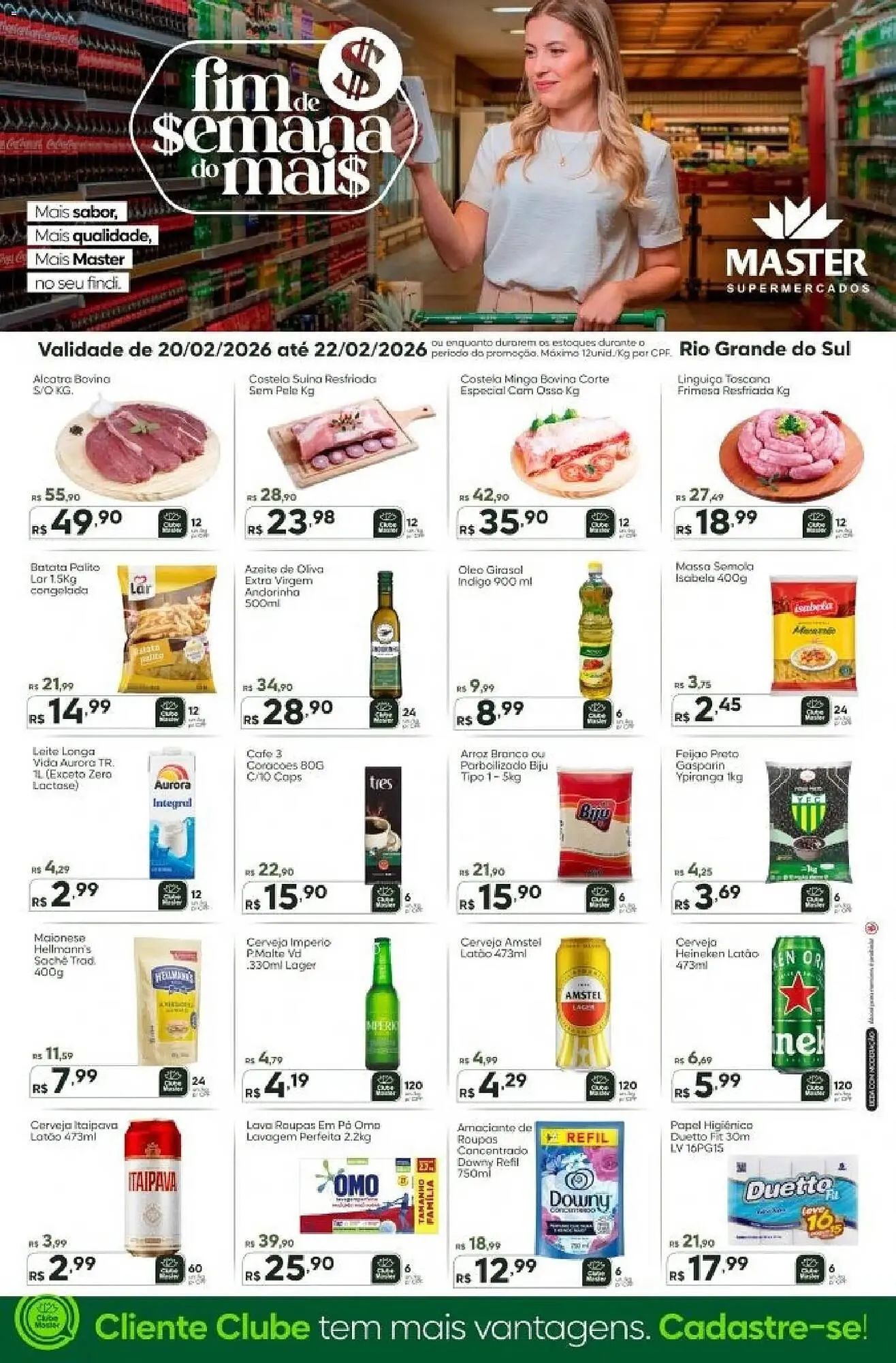 Encarte de Folheto Master Supermercados 20 de fevereiro até 22 de fevereiro 2026 - Pagina 1