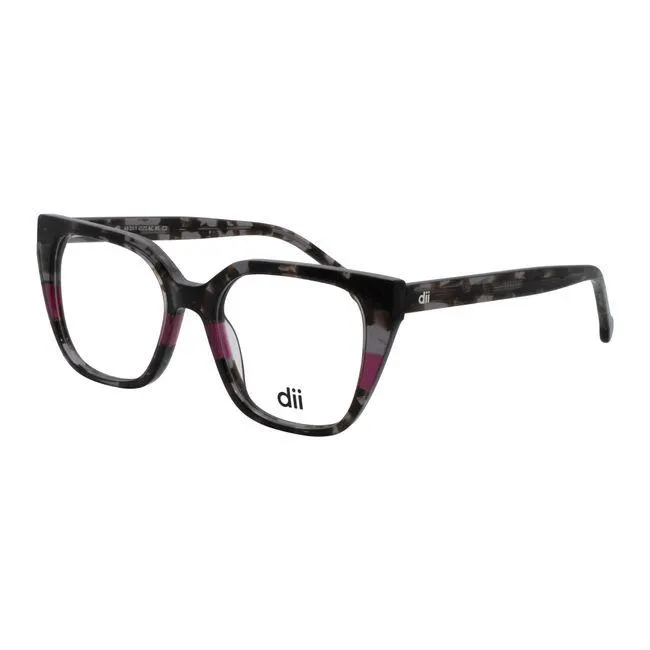 Armação de Óculos de Grau Feminina Dii Collection Gatinho 4071 Cor Cereja com Demi Cinza