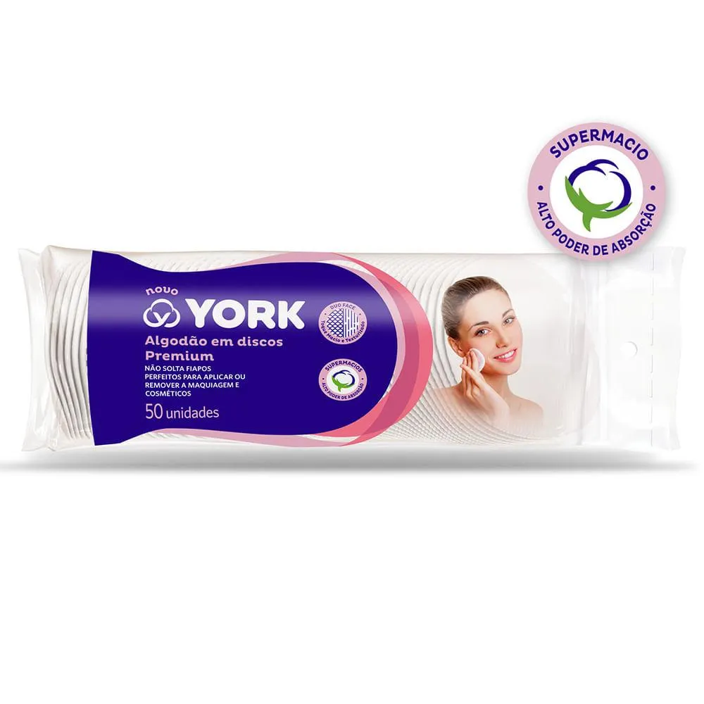 Algodão em Disco Duo Face York 50 unidades