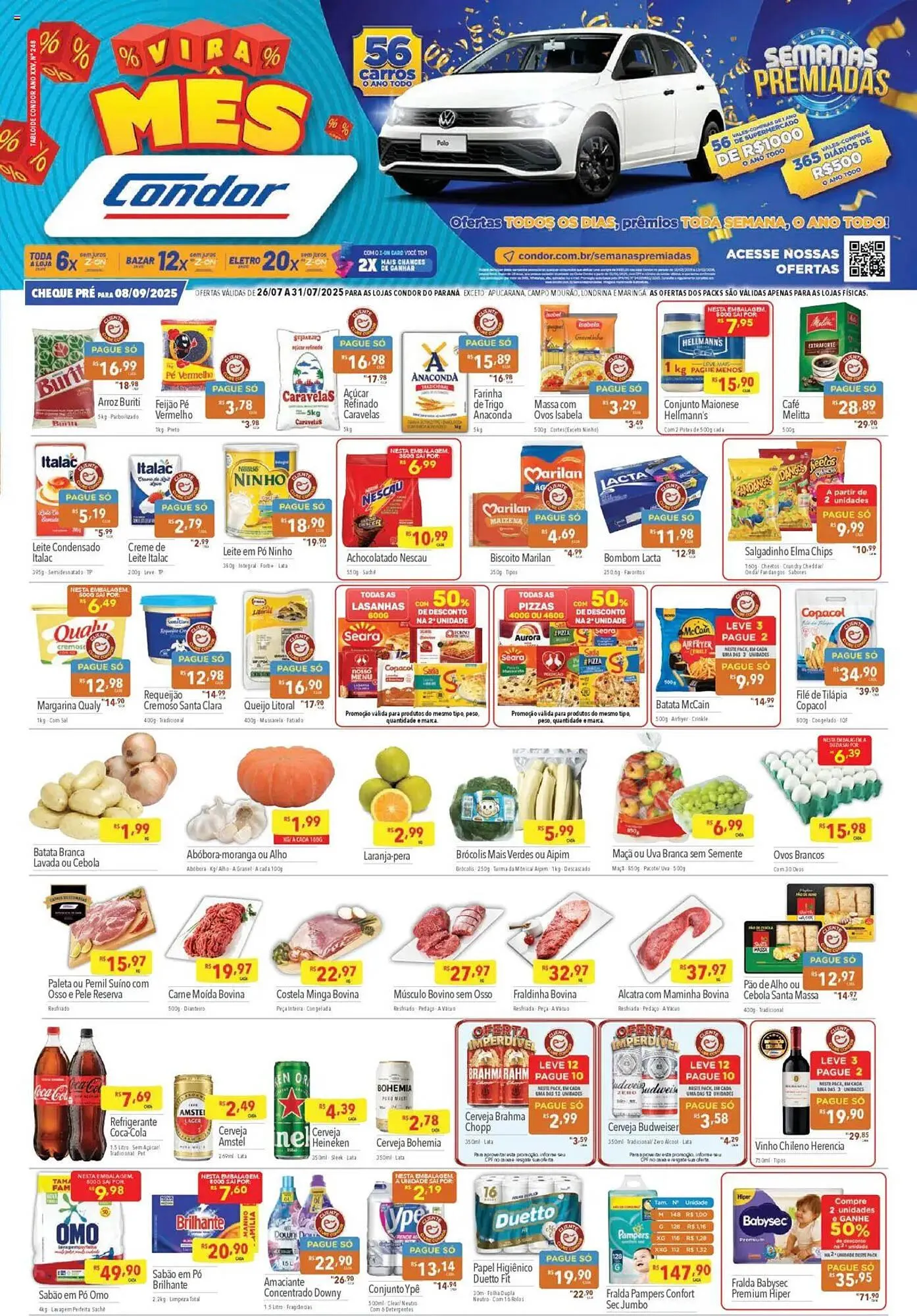 Encarte de Catálogo Supermercados Condor 26 de julho até 31 de julho 2025 - Pagina 1