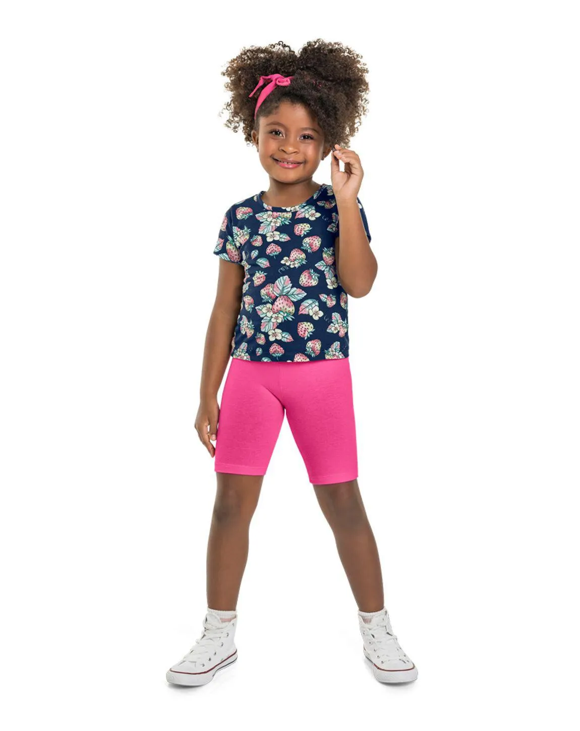 Bermuda ciclista básica infantil menina em cotton Brandili