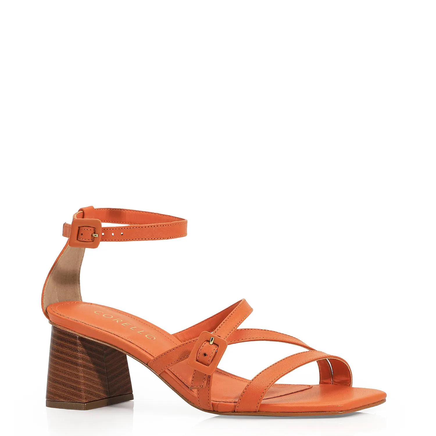 Sandália Couro Laranja