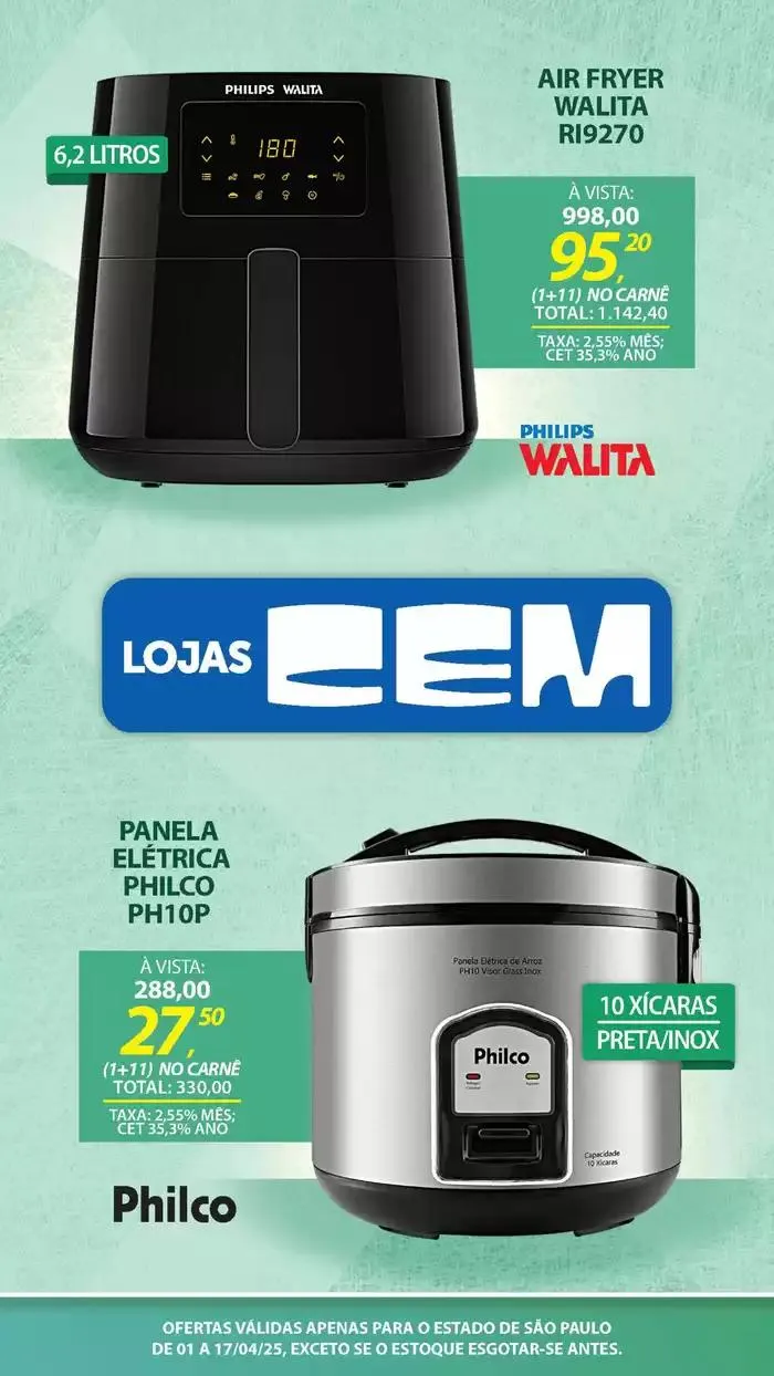 Encarte de Encarte Lojas Cem 3 de abril até 17 de abril 2025 - Pagina 74