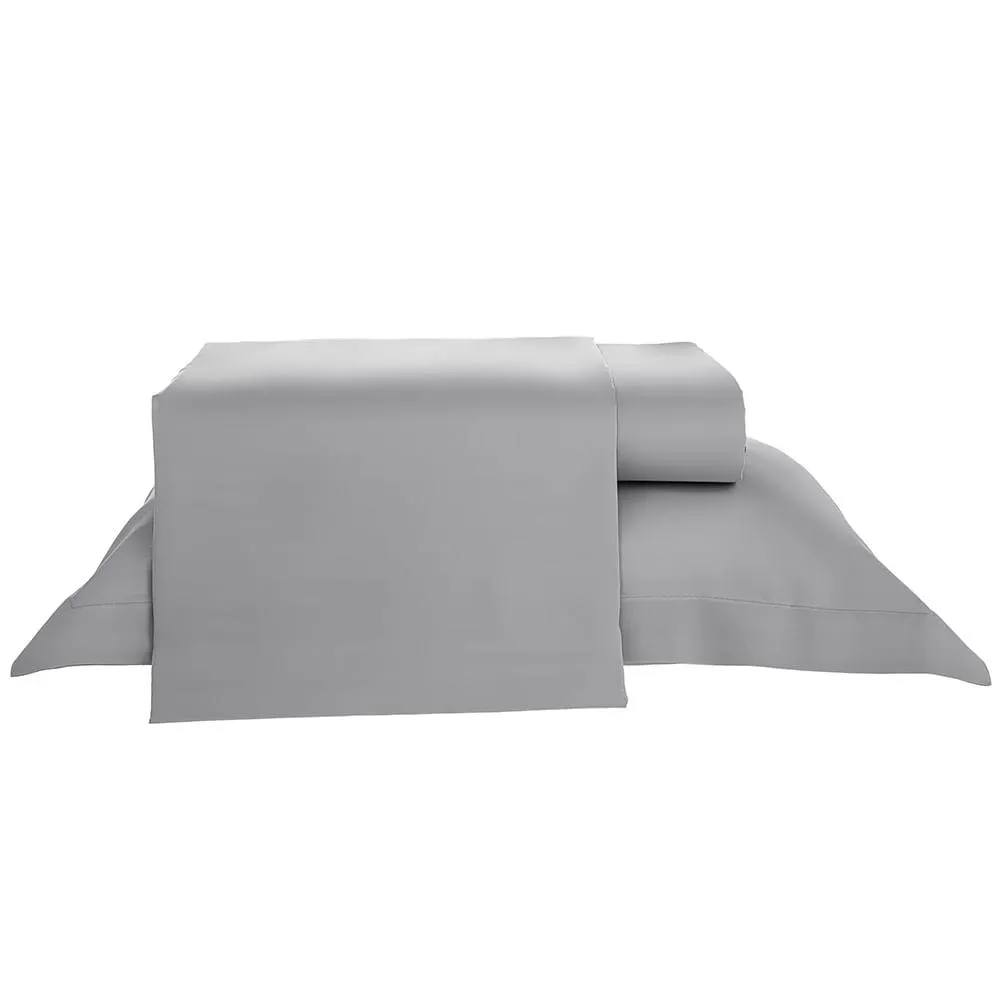 Fronha Avulsa 3 Abas 180 Fios 100% Algodão Cinza 50x70cm 20269 - Beca Home - lojasmel - Tudo, com amor