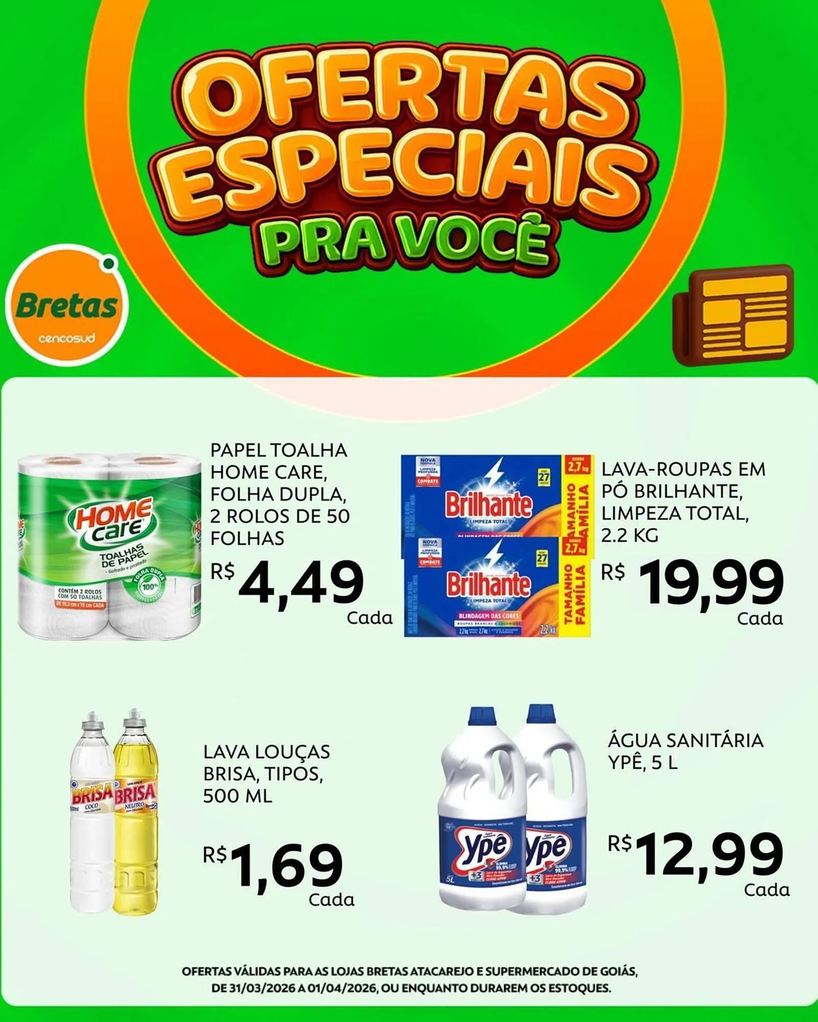 Encarte de Catálogo Supermercados Bretas 31 de março até 1 de abril 2026 - Pagina 1
