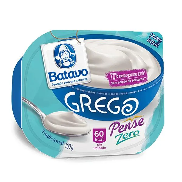 Iogurte Batavo Grego Pense Zero Tradicional 100g