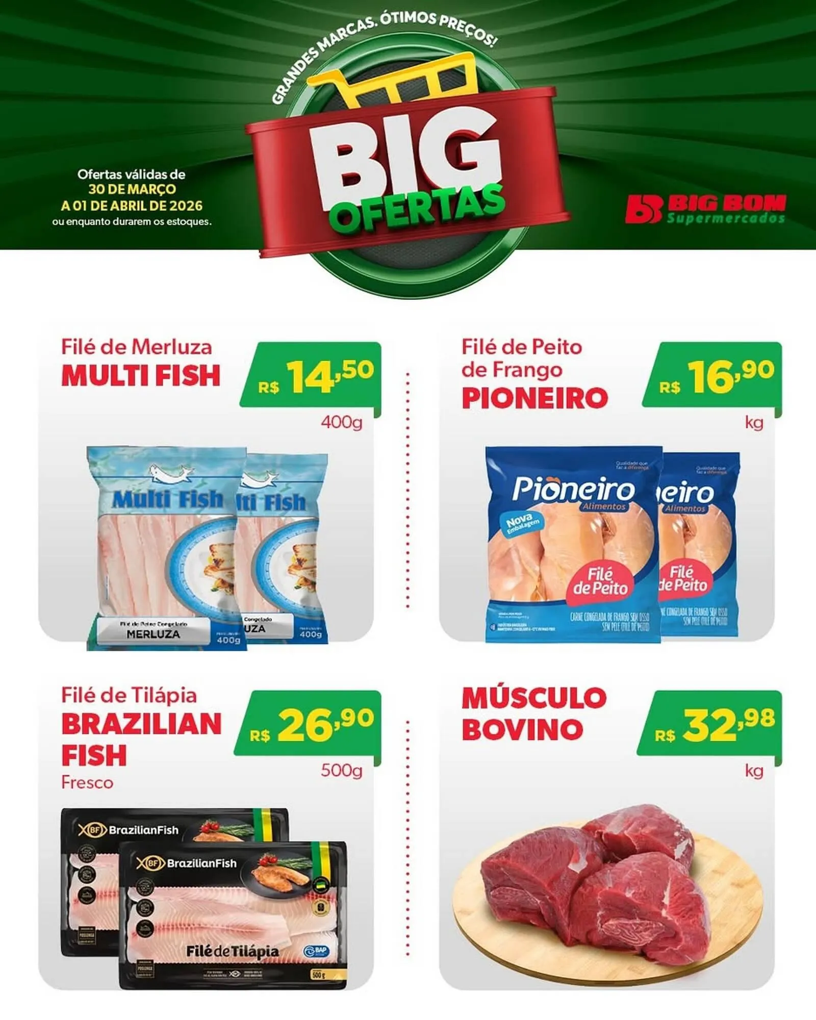 Encarte de Catálogo Big Bom Supermercados 30 de março até 1 de abril 2026 - Pagina 1