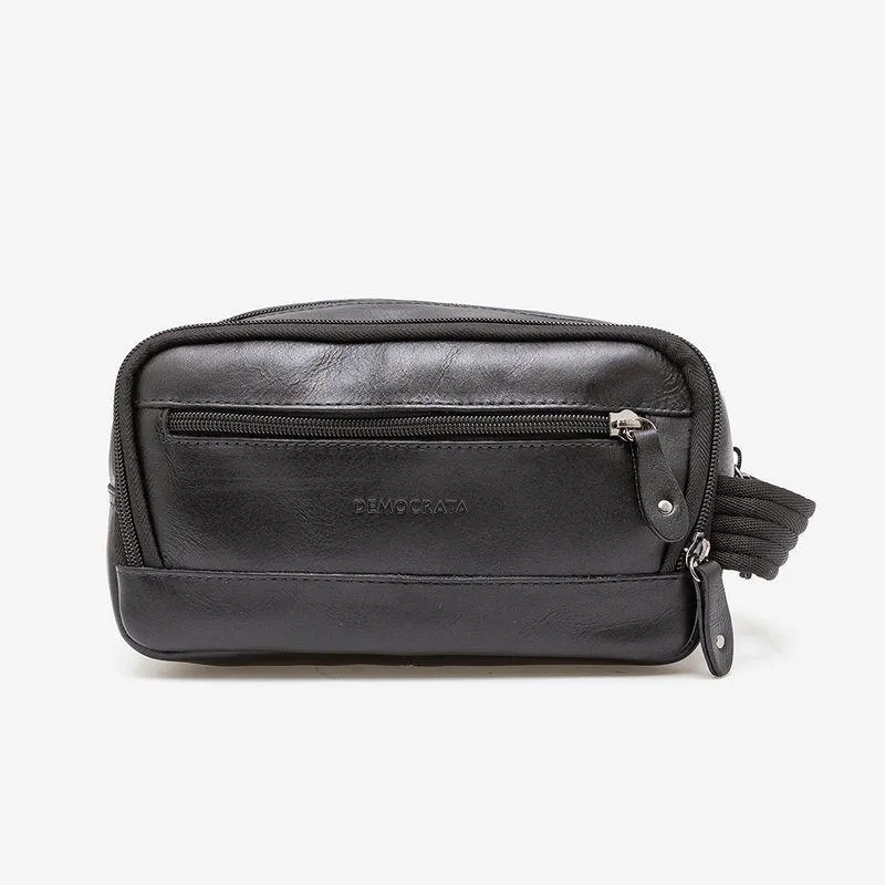 Necessaire Em Couro Preto