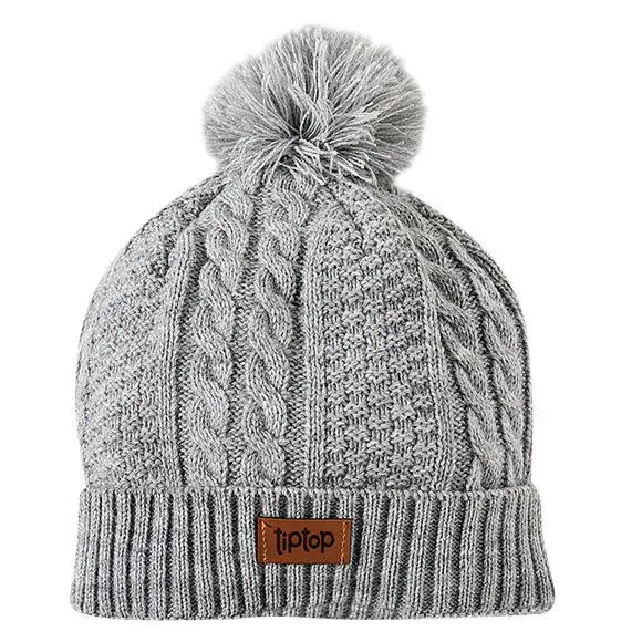 gorro tricot cinza toddler