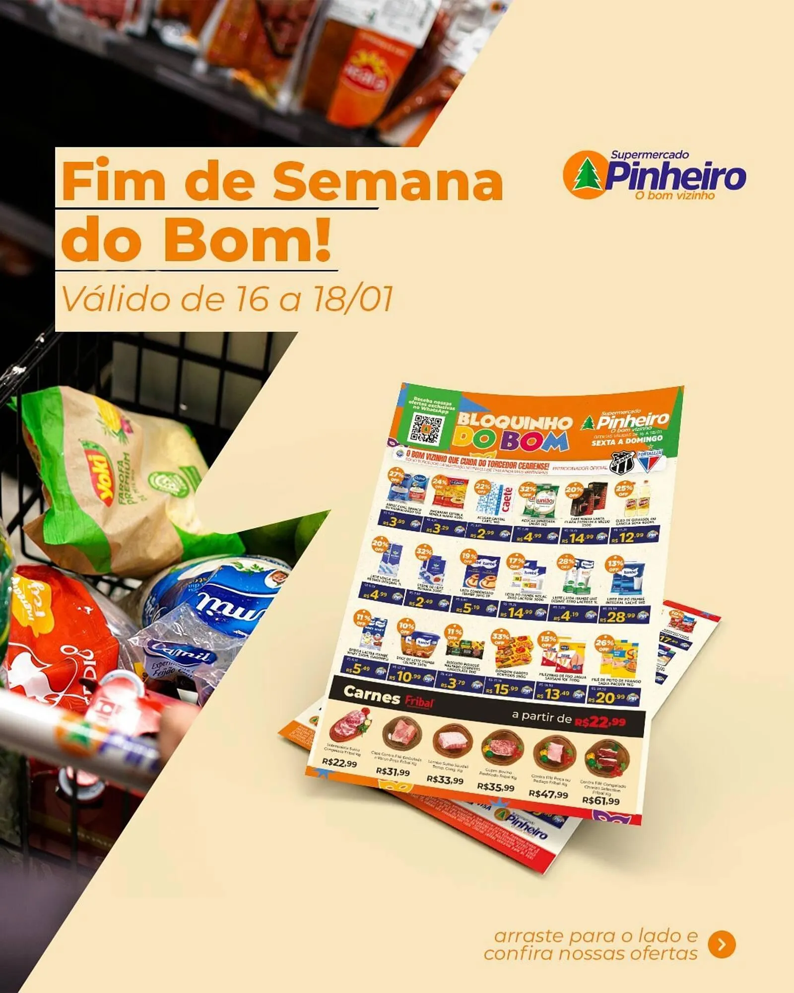 Encarte de Encarte Pinheiro Supermercado 16 de janeiro até 18 de janeiro 2026 - Pagina 1