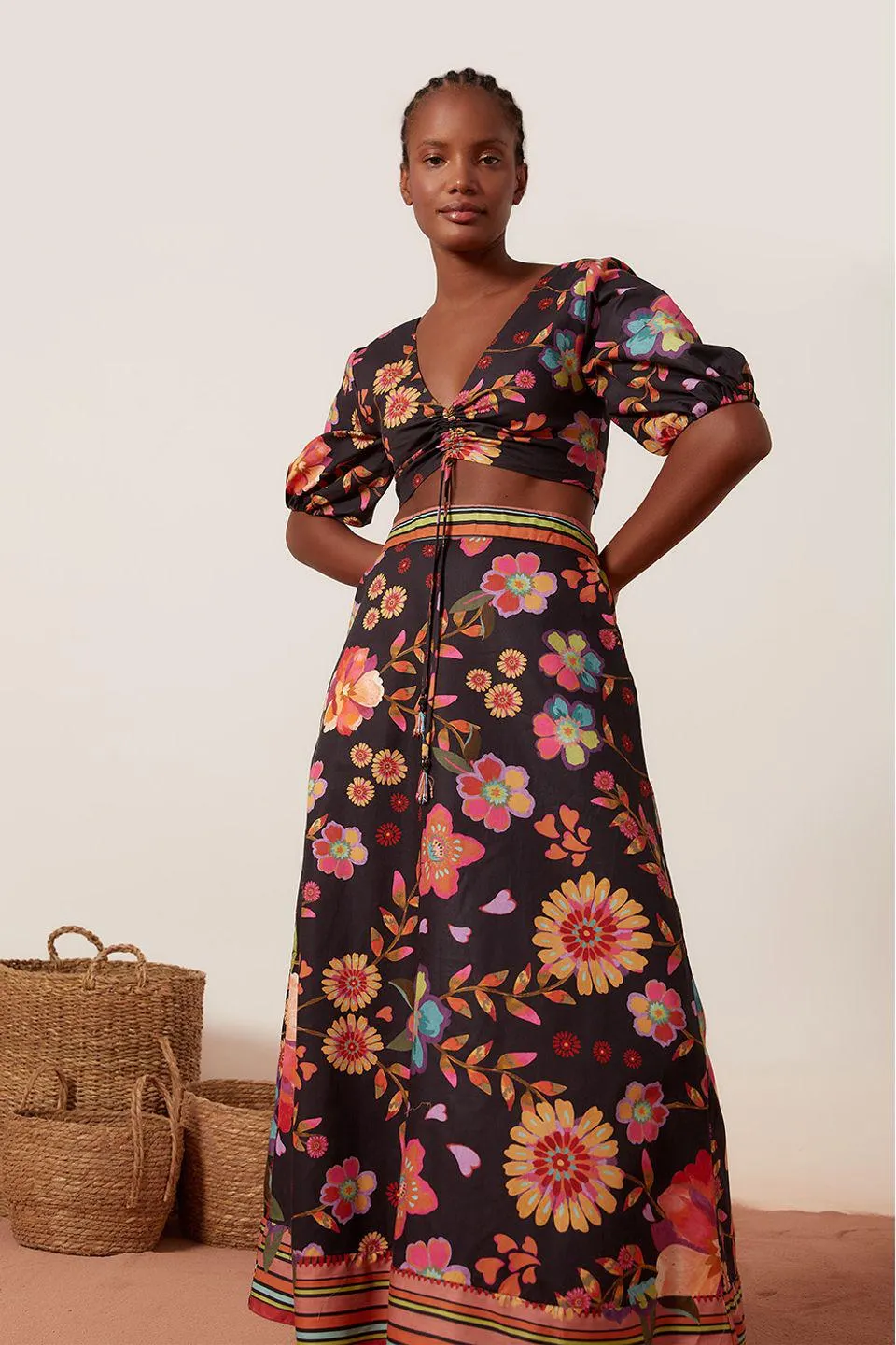 Saia Cropped Estampa Saudade