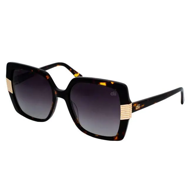 Óculos de sol Dii Collection, modelo 1 4145, cor Demi Marrom com Dourado, tamanho 57