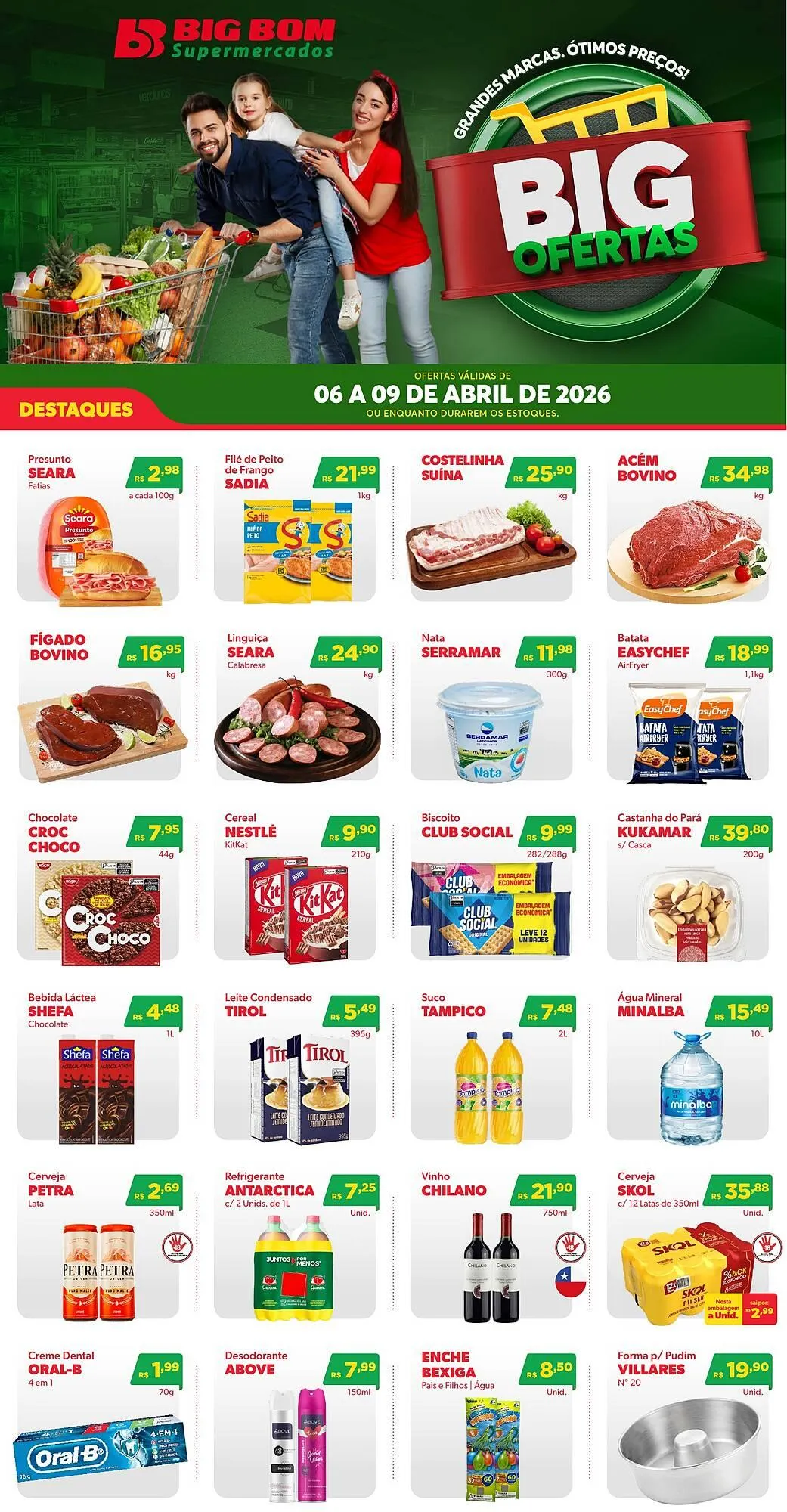 Encarte de Catálogo Big Bom Supermercados 6 de abril até 9 de abril 2026 - Pagina 1