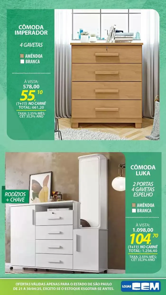 Encarte de Encarte Lojas Cem 18 de abril até 30 de abril 2025 - Pagina 102