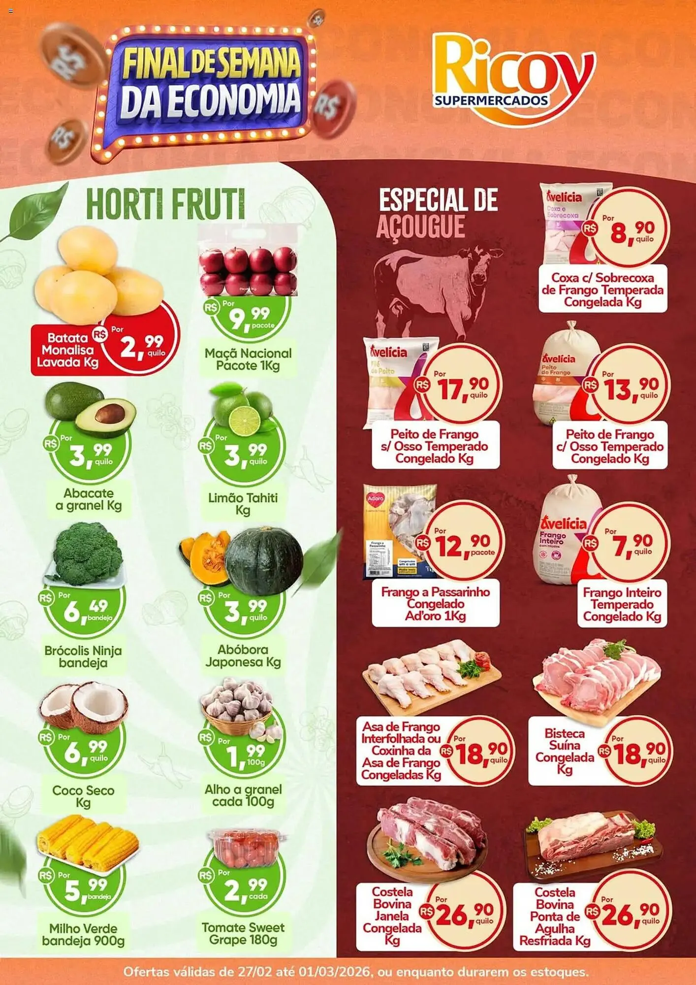 Encarte de Catálogo Ricoy Supermercados 27 de fevereiro até 2 de março 2026 - Pagina 1