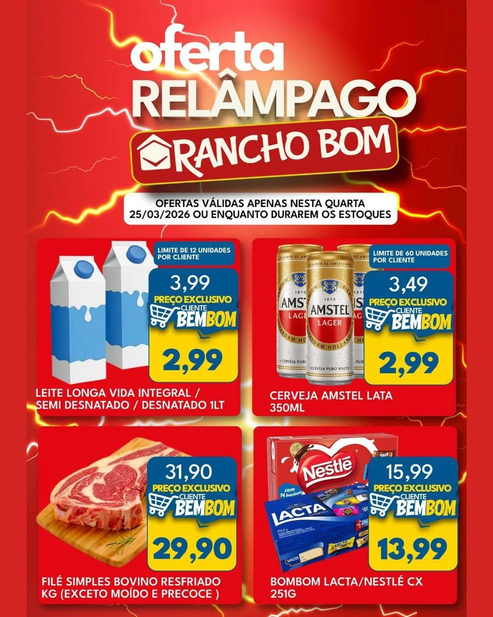 Encarte de Catálogo Rancho Bom Supermercados 25 de março até 25 de março 2026 - Pagina 1