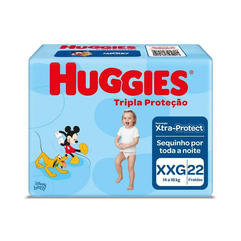 Fralda Huggies Tripla Proteção Jumbo Pack Xxg Com 22 Unidades