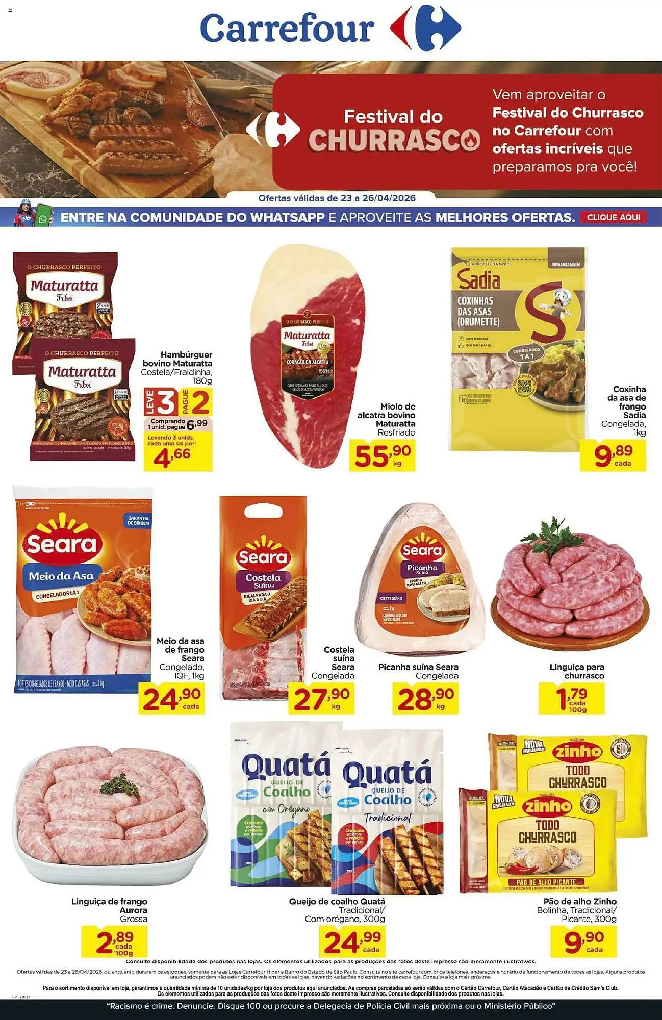 Encarte de Folheto Carrefour 23 de abril até 26 de abril 2026 - Pagina 1