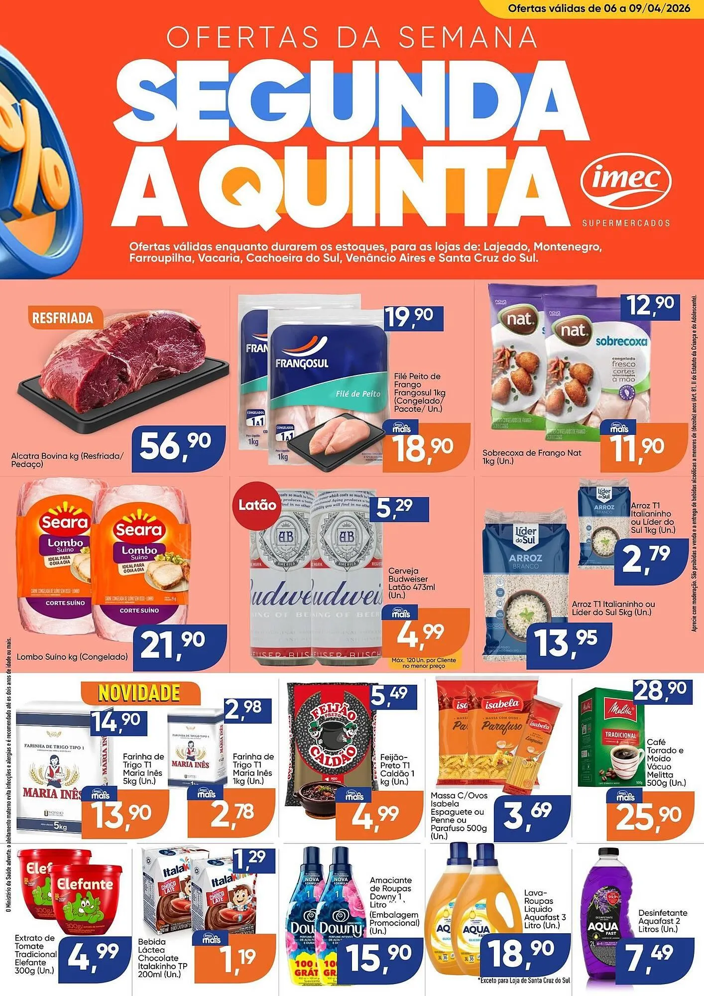 Encarte de Catálogo Imec Supermercados 6 de abril até 9 de abril 2026 - Pagina 1