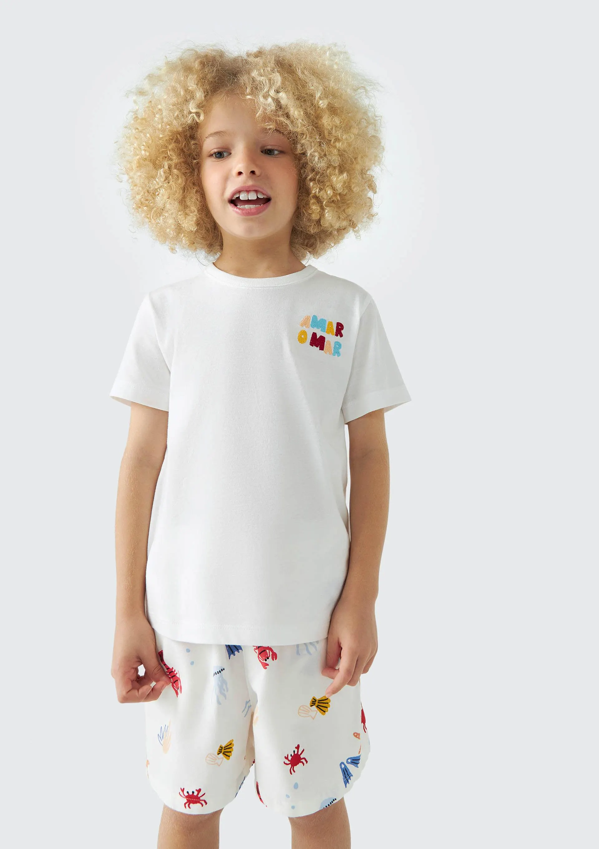 Camiseta Infantil Menino Regular Fábula - Off White