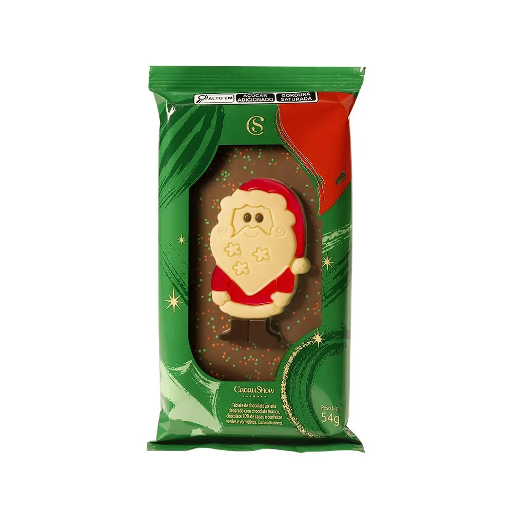 Tablete Cacau Magia de Papai Noel ao Leite 54g