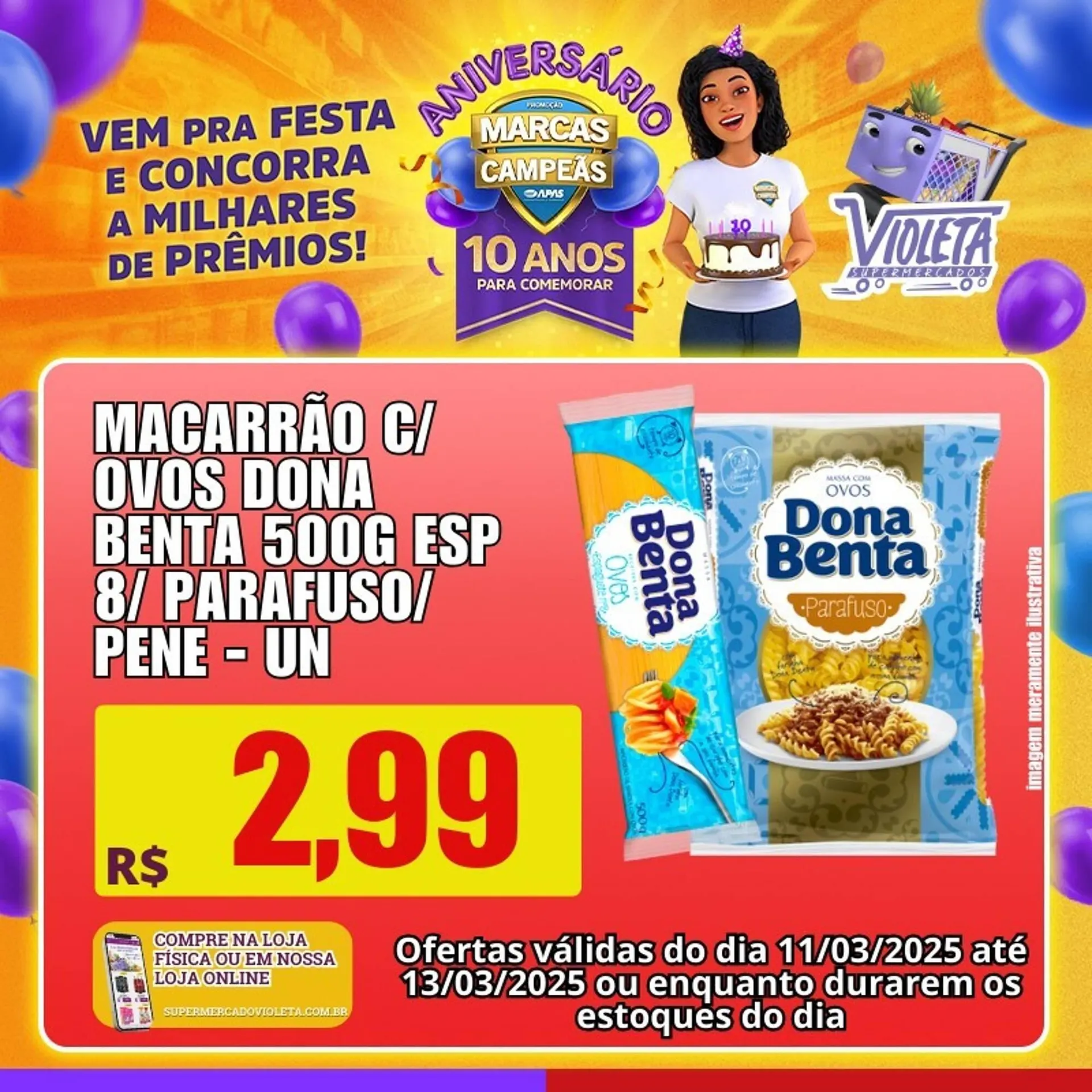 Encarte de Catálogo Violeta Supermercados 11 de março até 13 de março 2025 - Pagina 1