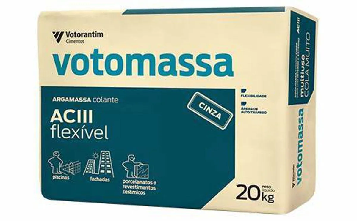 Argamassa Votoran AC3 Flexível Cinza 20Kg