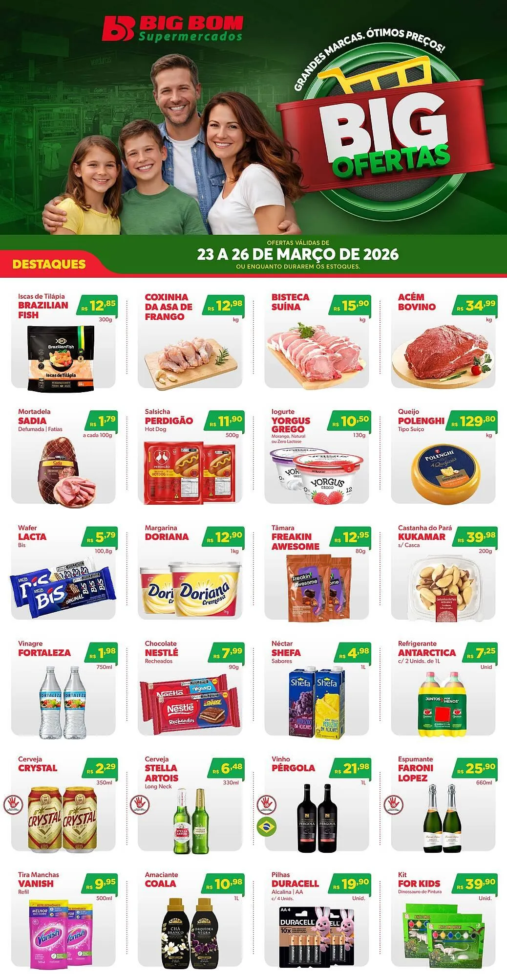 Encarte de Catálogo Big Bom Supermercados 23 de março até 26 de março 2026 - Pagina 1