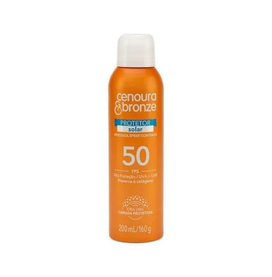 Protetor Solar Cenoura E Bronze Aero FPS50 200ml