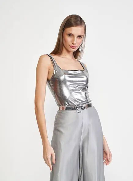 Blusa Regata Slim Metalizada