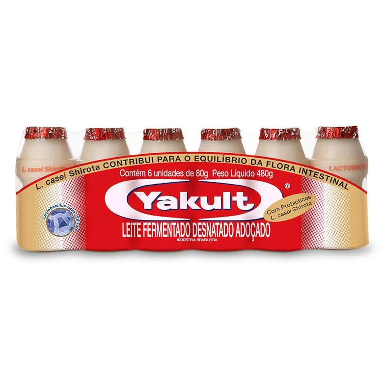 Leite Fermentado Yakult 480g com 6Unidades