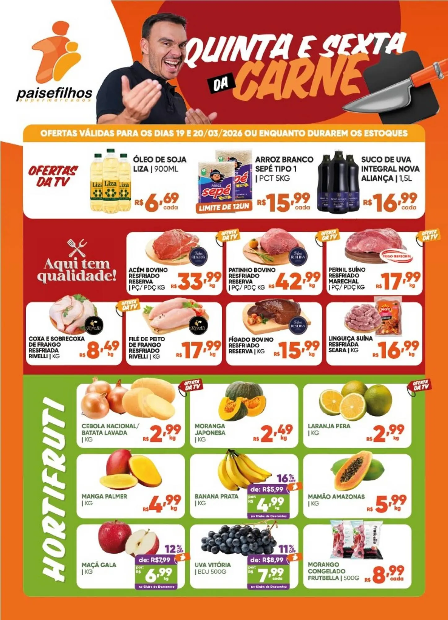 Encarte de Catálogo Pais e Filhos Supermercados 19 de março até 20 de março 2026 - Pagina 1