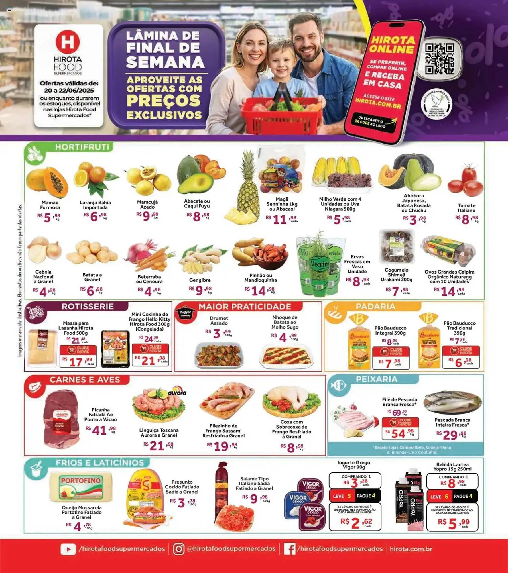 Encarte de Catálogo Hirota Food Supermercado 20 de junho até 22 de junho 2025 - Pagina 1