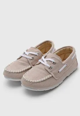 Mocassim Infantil Infantil Tricae Cadarço Bege