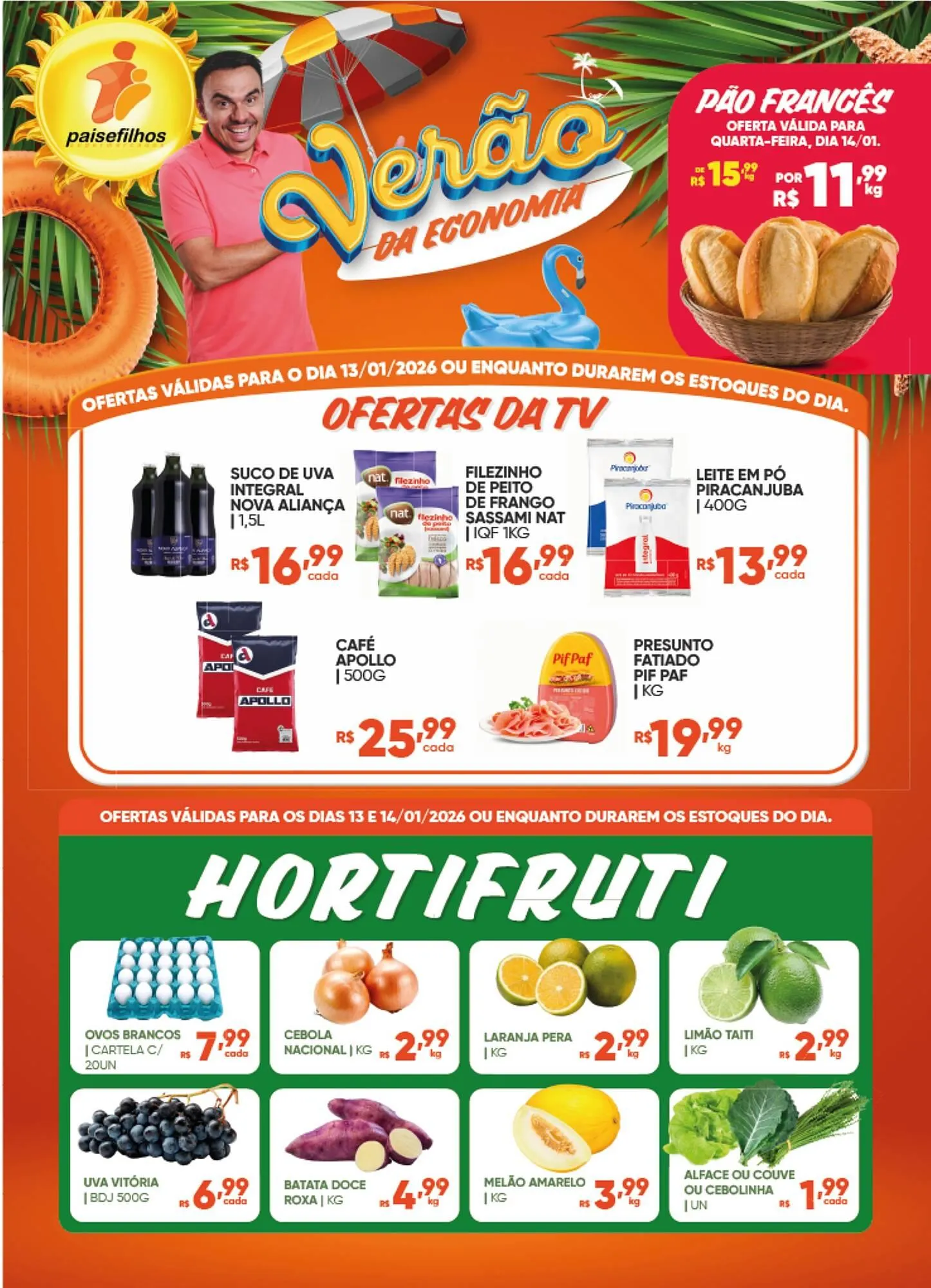 Encarte de Catálogo Pais e Filhos Supermercados 13 de janeiro até 14 de janeiro 2026 - Pagina 1