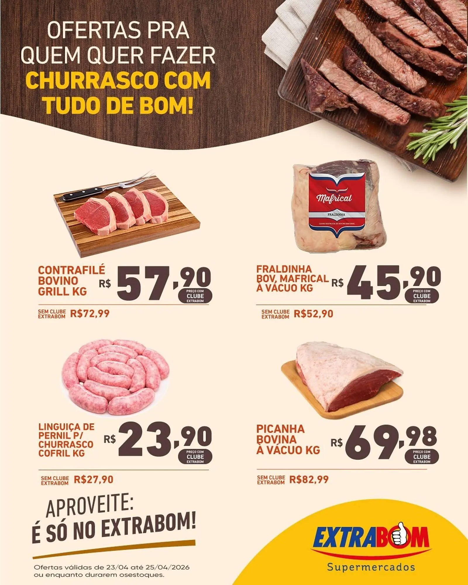 Encarte de Catálogo Extrabom Supermercados 23 de abril até 25 de abril 2026 - Pagina 1