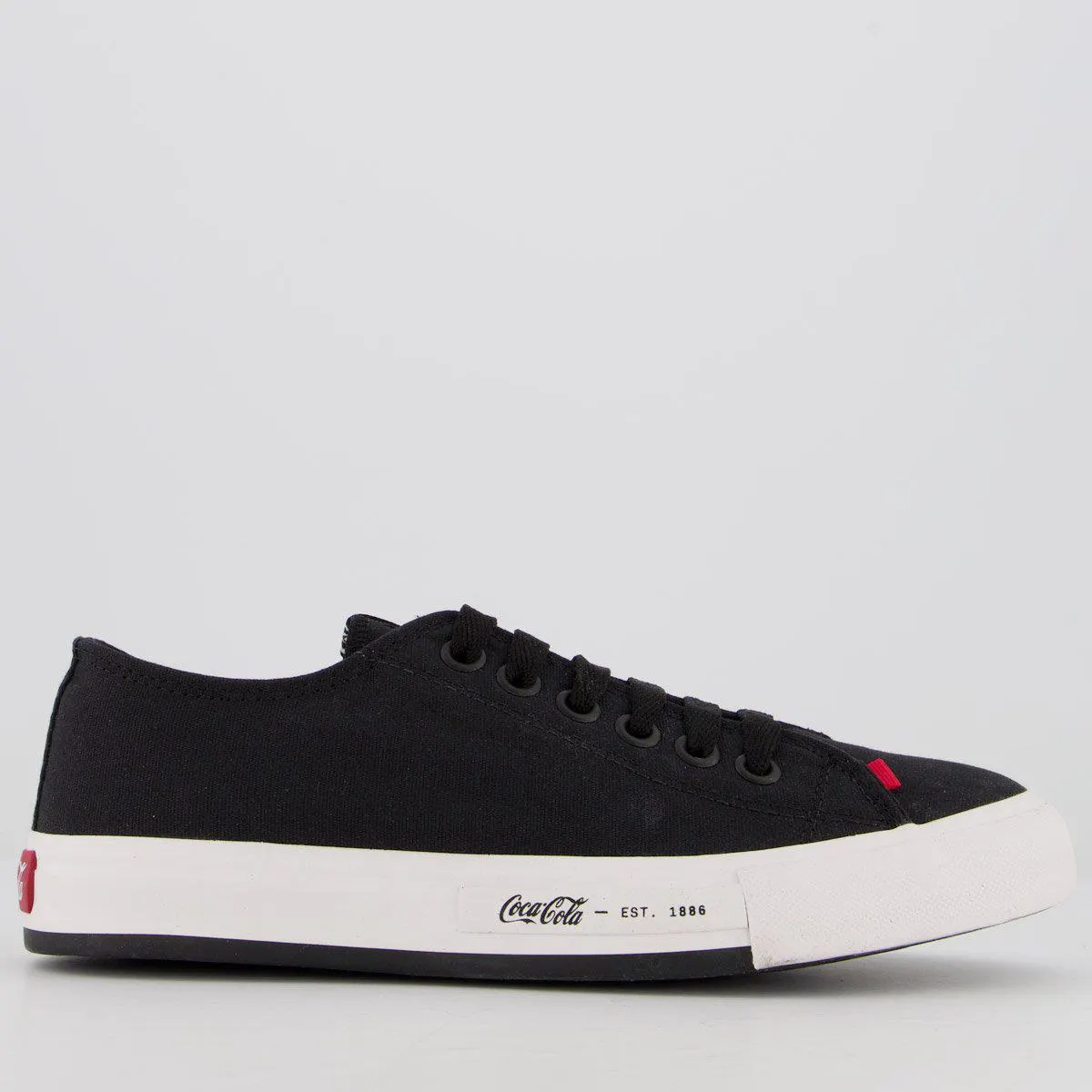 Tênis Coca Cola Daytona Feminino Preto e Branco Preto