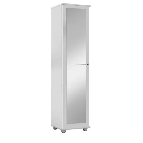 Armário e Sapateira Multiuso Marrie com Espelho 1 Porta Branco J&A Móveis