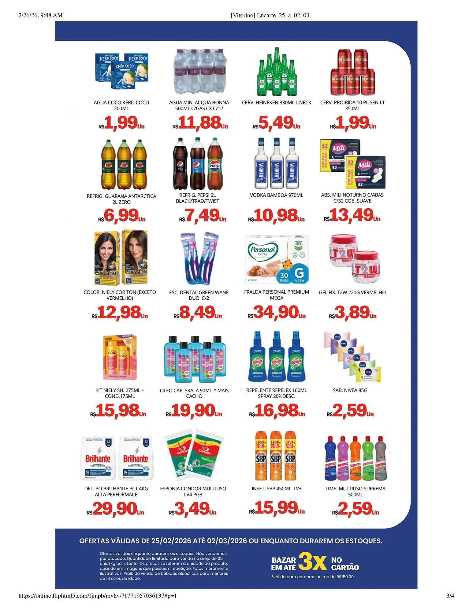 Encarte de Catálogo Supermercado Vitorino 26 de fevereiro até 2 de março 2026 - Pagina 3