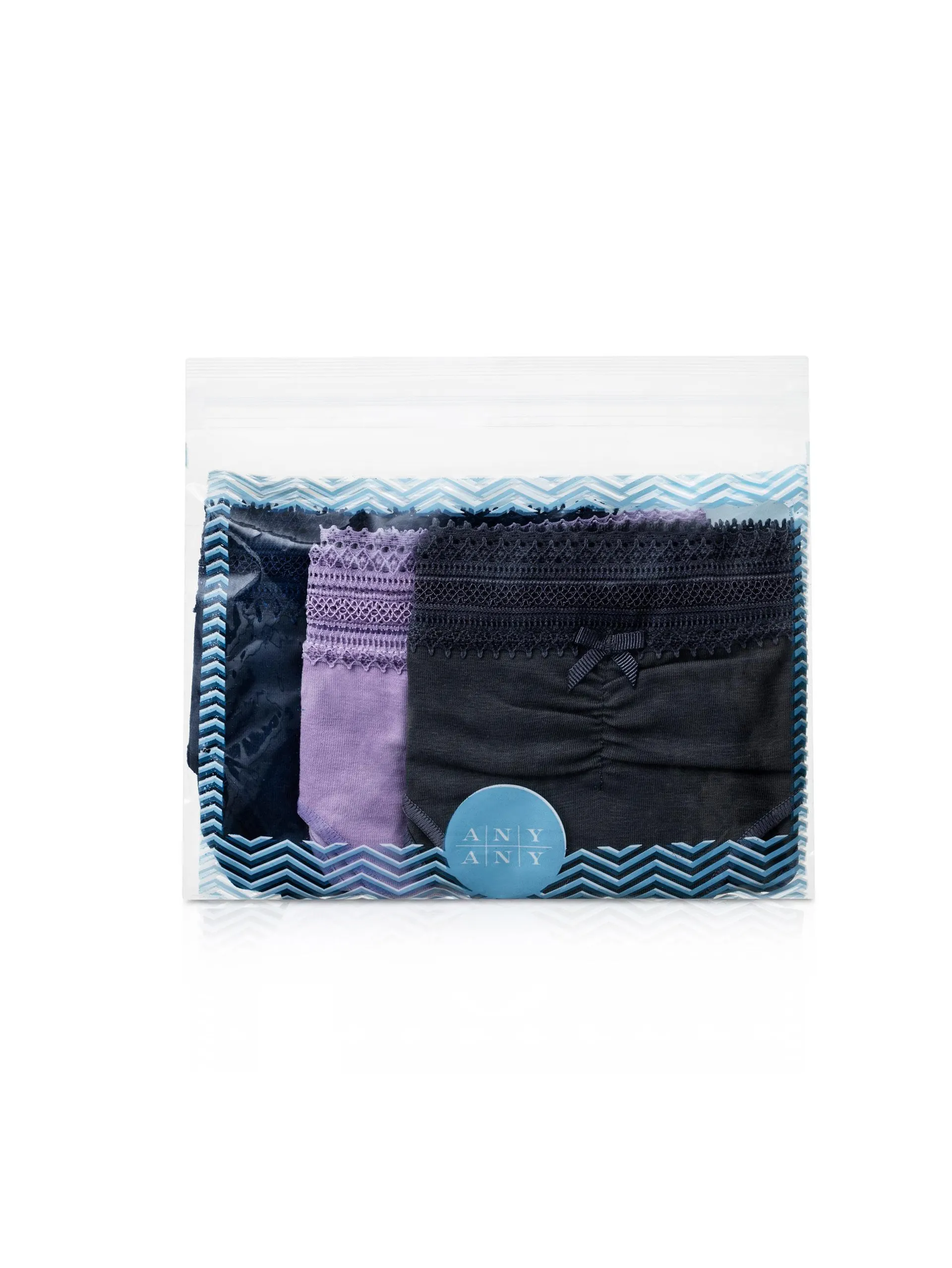 Kit Com 3 Calcinhas Biquíni Renda Overloque Lilás