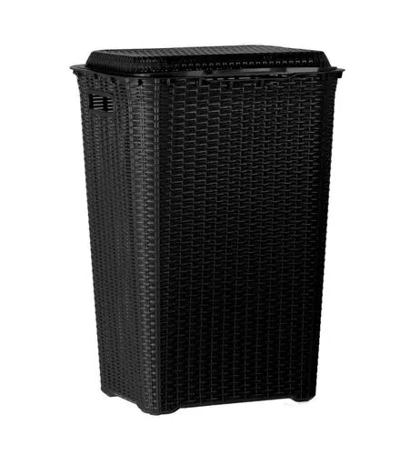 Cesto Telado Rattan Plástico Preto Top Plast 60L PA00362
