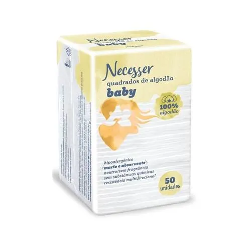 Algodão Necesser Quadrados Baby C/ 50 Unid.